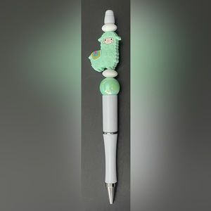 2/$15 Handmade Cute Alpaca Pen - White & Green
